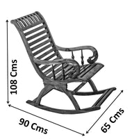 TimberTaste Teak Wood Smart ROCK STP Rocking Chair Dark Walnut Finished.