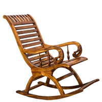 TimberTaste Teak Wood Smart ROCK STP Rocking Chair Natural Teak Finished.