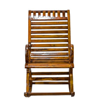 TimberTaste Teak Wood Smart ROCK STP Rocking Chair Natural Teak Finished.