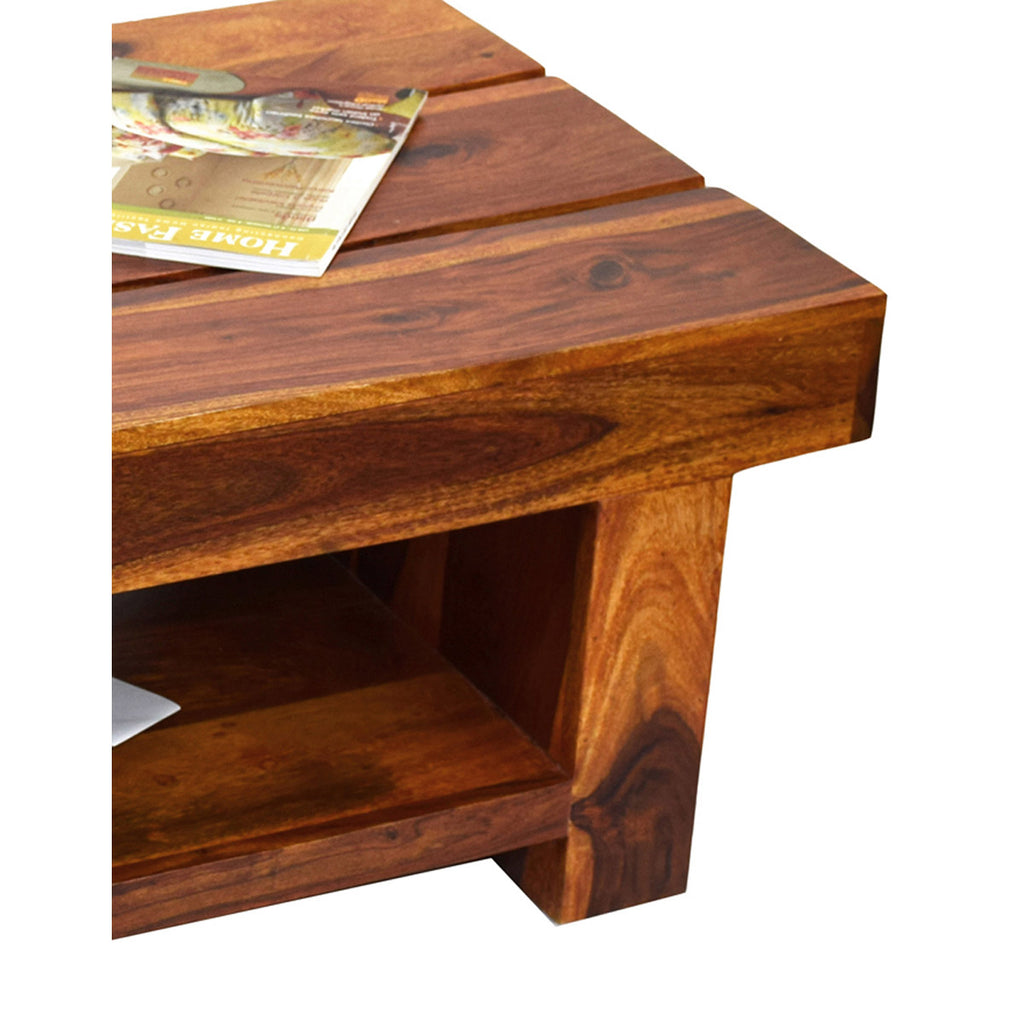 TimberTaste Sheesham Wood RONY Coffee Table Natural Teak finish