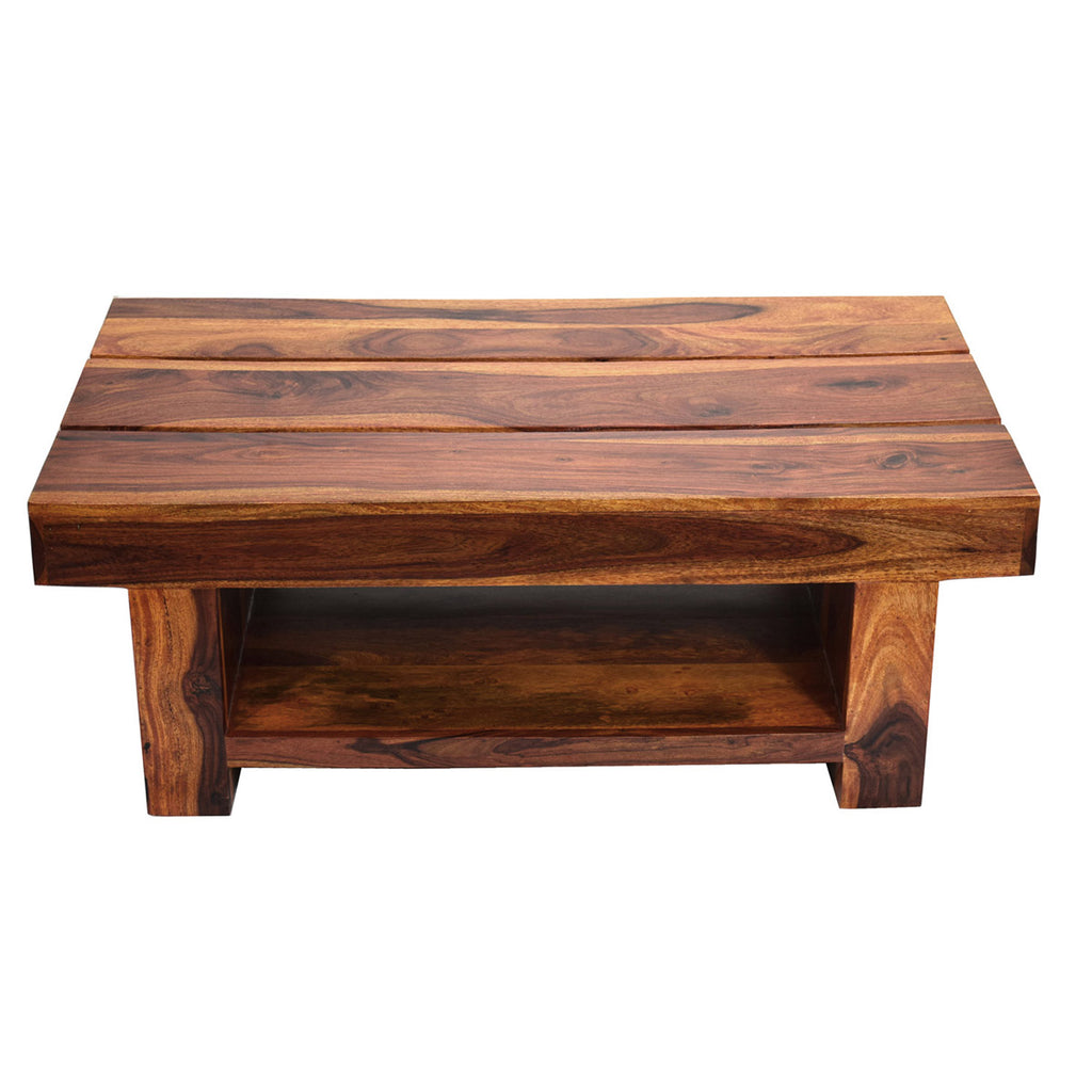 TimberTaste Sheesham Wood RONY Coffee Table Natural Teak finish