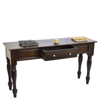 TimberTaste Sheesham Wood ROYAL Console Hall Writing Table Dark Walnut Finish.