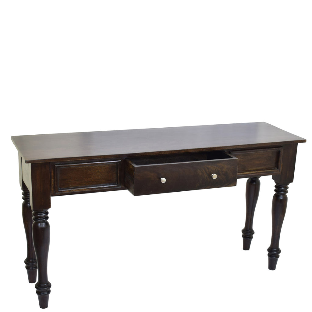 TimberTaste Sheesham Wood ROYAL Console Hall Writing Table Dark Walnut Finish.