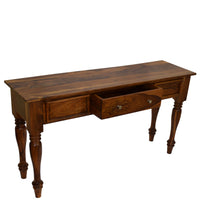 TimberTaste Sheesham Wood ROYAL Console Hall Writing Table Natural Teak Finish.