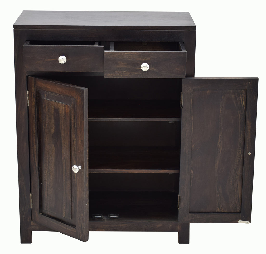 Timbertaste Sheesham Solid Wood SARA Dark Walnut Finish Shoe Rack Shoe Cabinet Shoe Storage sheesham wood cabinet, storage stand, wooden side board, fish tank stand, book shelf, Teak Finish, walnut finish
