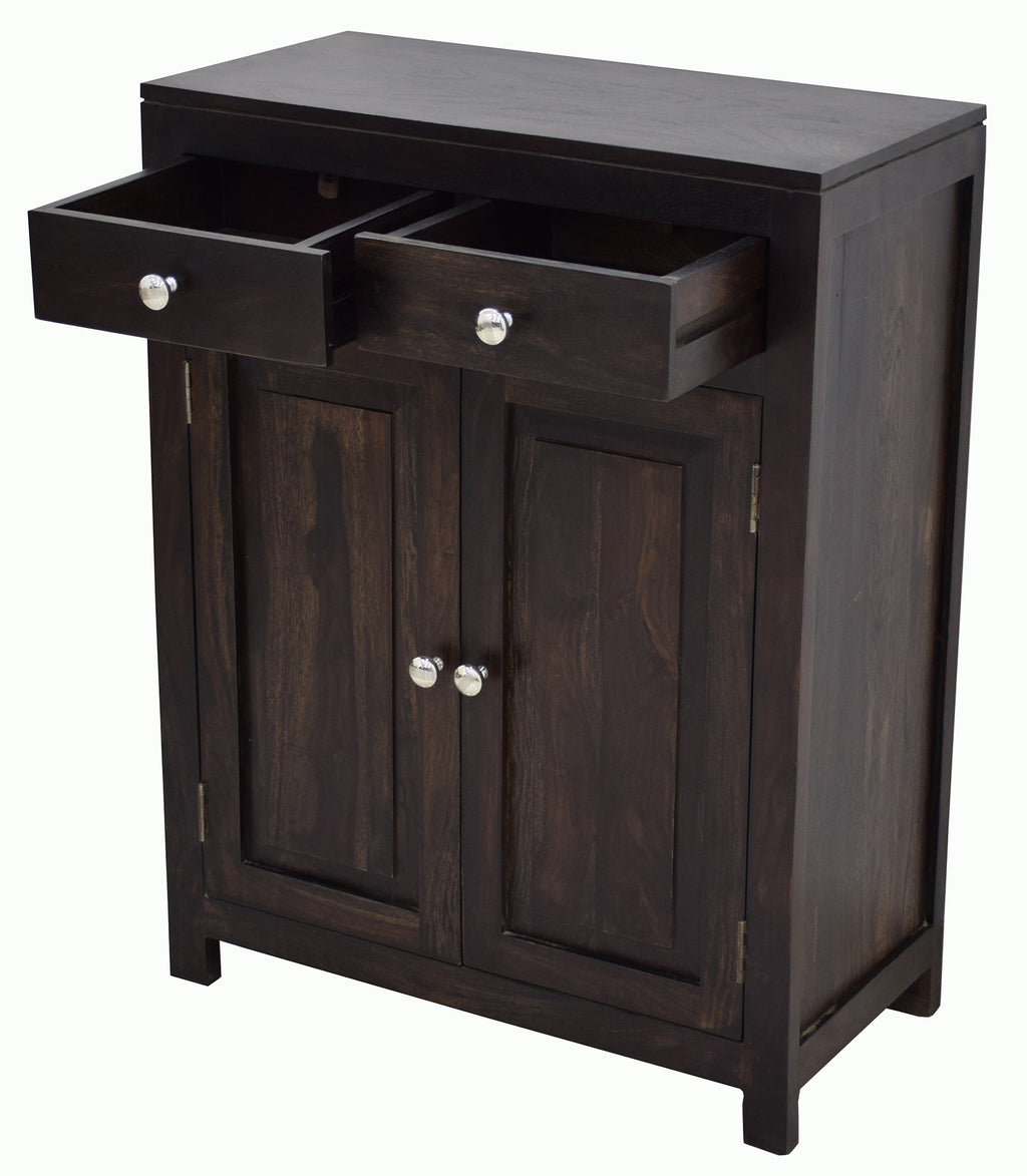 Timbertaste Sheesham Solid Wood SARA Dark Walnut Finish Shoe Rack Shoe Cabinet Shoe Storage sheesham wood cabinet, storage stand, wooden side board, fish tank stand, book shelf, Teak Finish, walnut finish