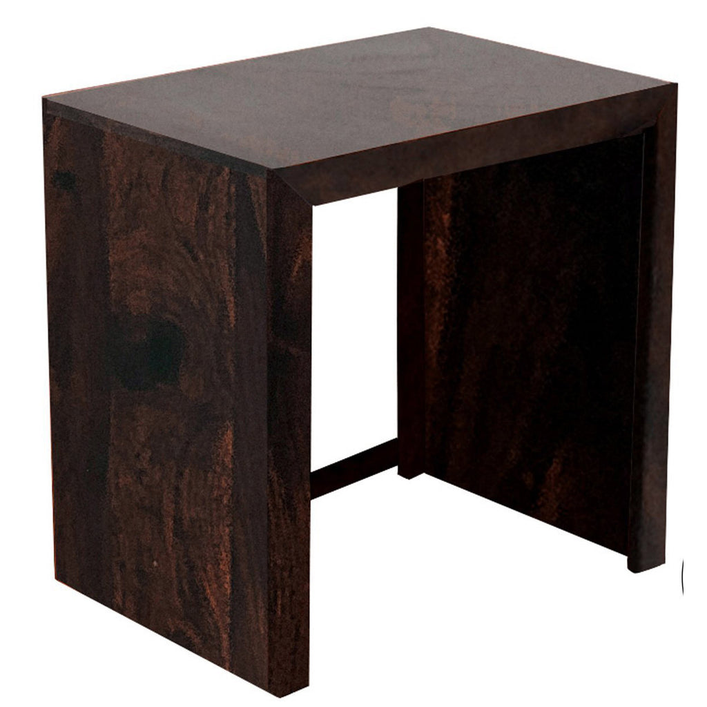 TimberTaste Sheesham Wood Large Size  SATIN Side Table Dark Walnut Finish