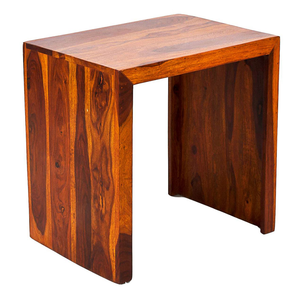 TimberTaste Sheesham Wood Medium Size SATIN Side Table Natural Teak Finish