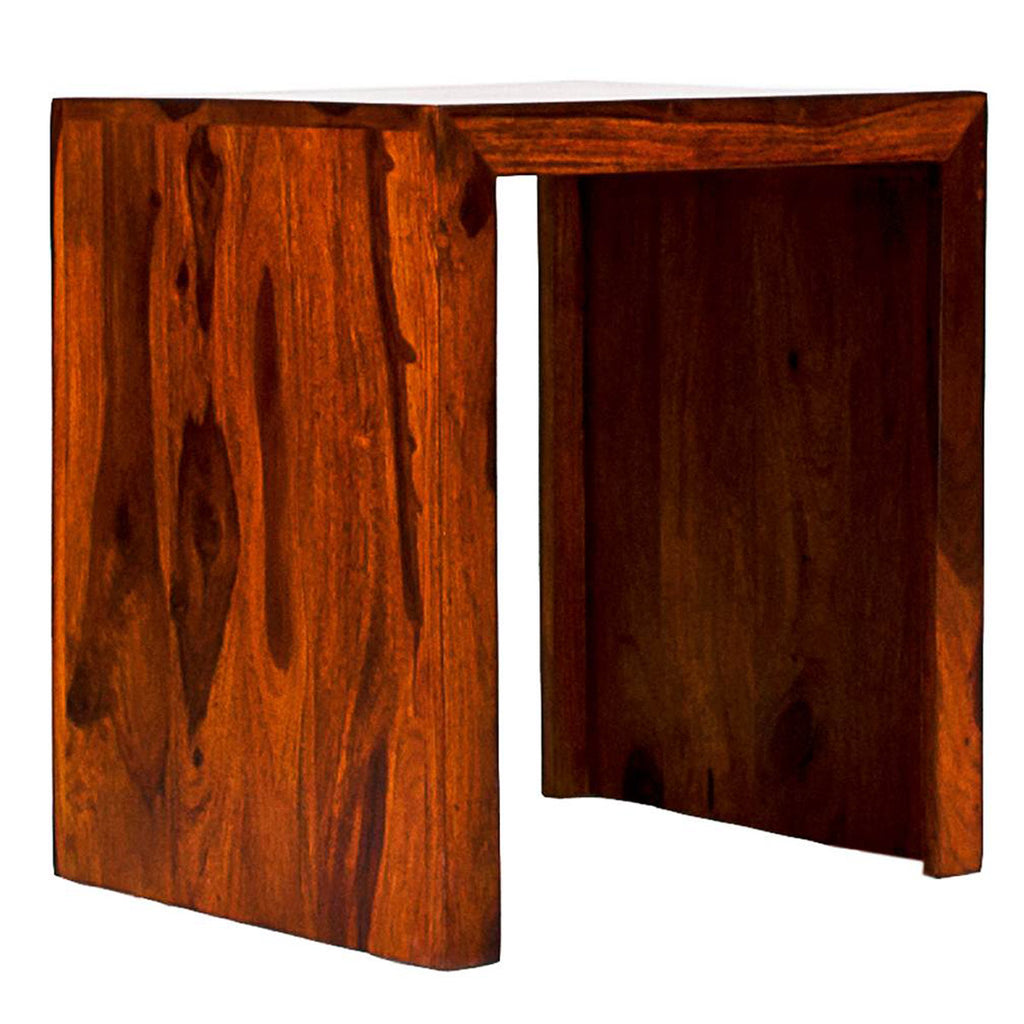 TimberTaste Sheesham Wood Medium Size SATIN Side Table Natural Teak Finish