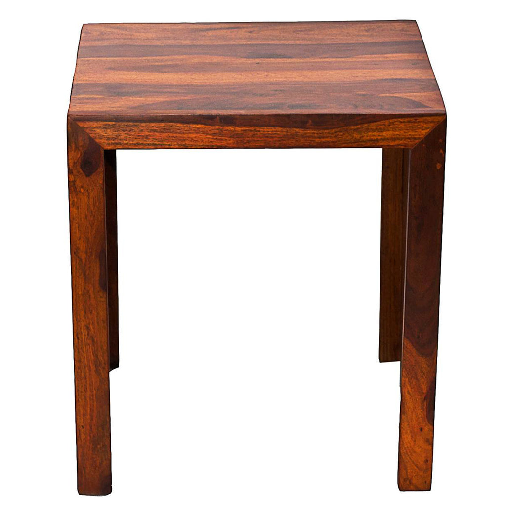 TimberTaste Sheesham Wood Medium Size SATIN Side Table Natural Teak Finish