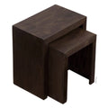 TimberTaste Sheesham Wood Medium & Small SATIN Side Table (Set of 2) Walnut Finish