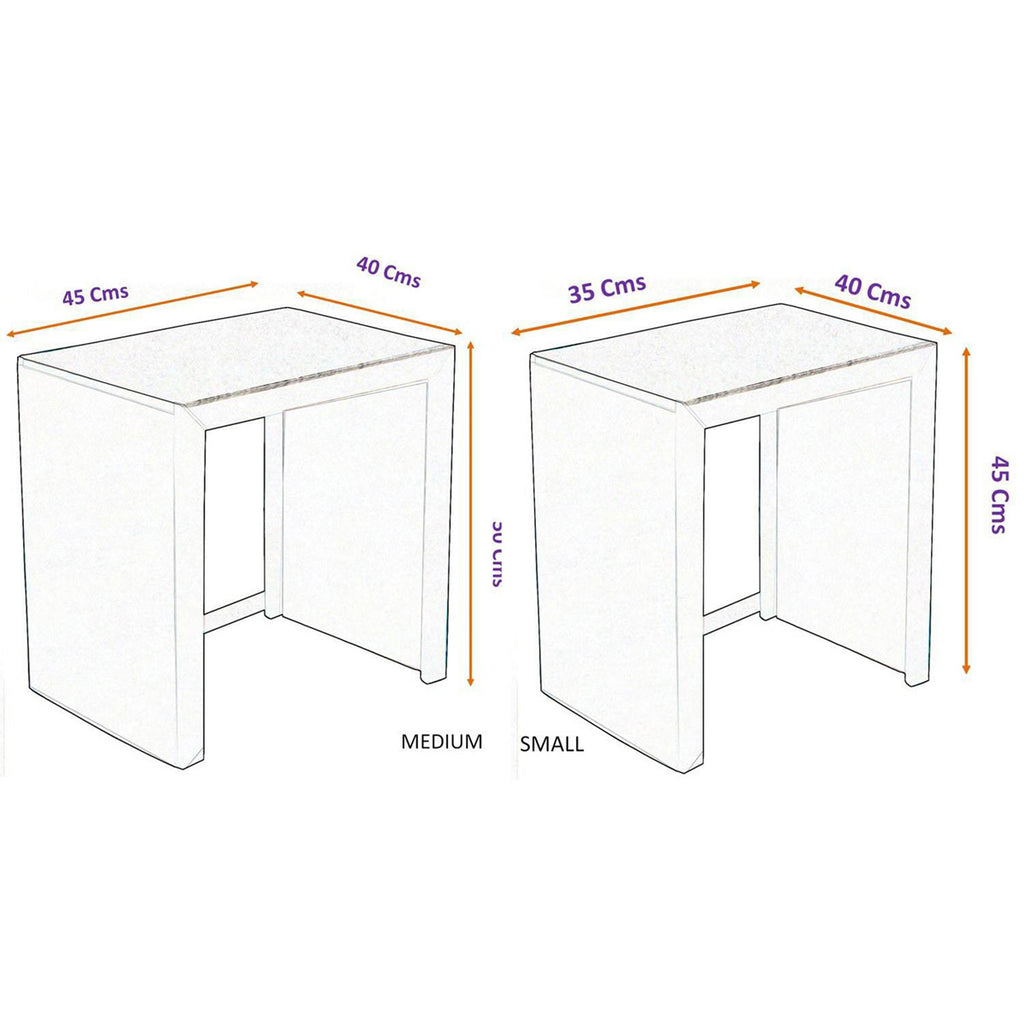 TimberTaste Sheesham Wood Medium & Small SATIN Side Table (Set of 2) Natural Teak Finish