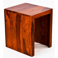 TimberTaste Sheesham Wood SMALL Size SATIN Side Table Natural Teak Finish