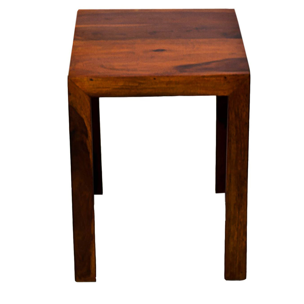 TimberTaste Sheesham Wood SMALL Size SATIN Side Table Natural Teak Finish