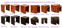 TimberTaste Sheesham Wood Medium & Small SATIN Side Table (Set of 2) Walnut Finish