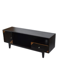 TimberTaste Solid Wood SHABY 1.45 Meter 1 Door 1 Draw TV Unit Cabinet Entertainment Stand (Two Tone Finish).