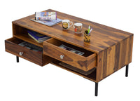 TimberTaste Sheesham Wood SHALANI Dark Walnut Finish Coffee Centre Table Teapoy, solid wood, fish tank stand, wooden table, multi-purpose cabinet