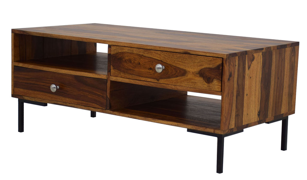 TimberTaste Sheesham Wood SHALANI Dark Walnut Finish Coffee Centre Table Teapoy, solid wood, fish tank stand, wooden table, multi-purpose cabinet