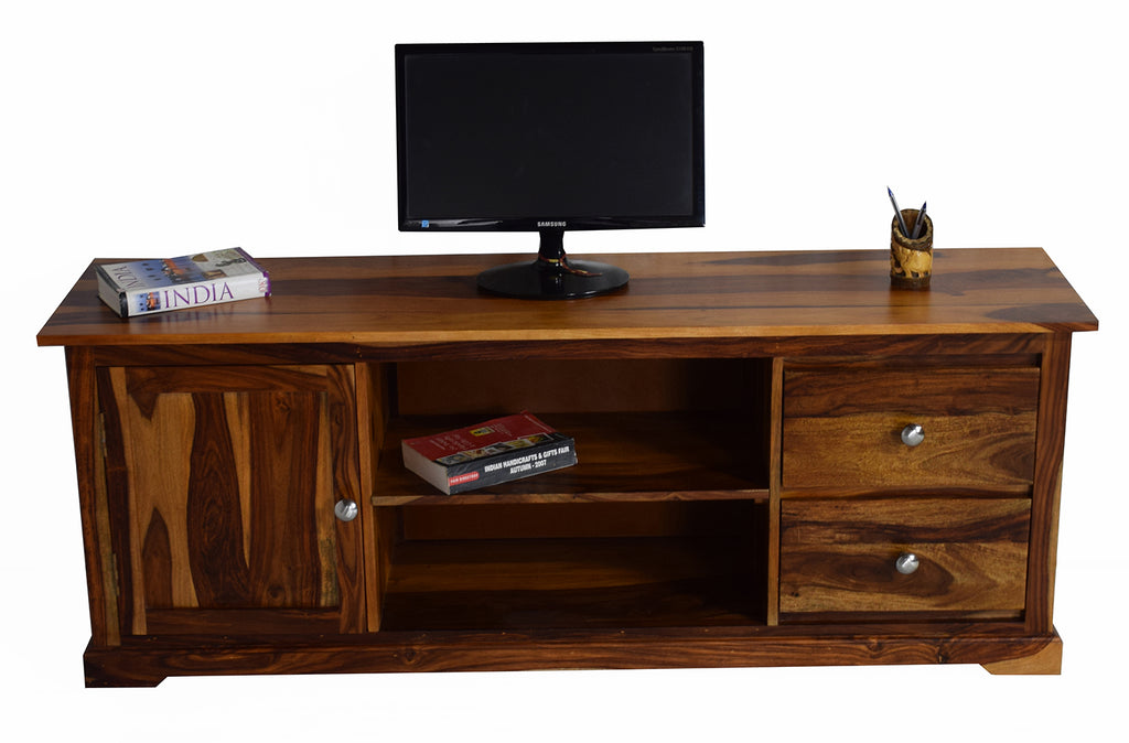 Timbertaste Sheesham Solid Wood SHENOY TV Unit Cabinet Entertainment Stand, solid wood, fish tank stand, wooden table, multi-purpose cabinet