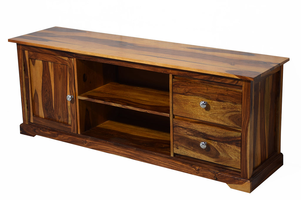 Timbertaste Sheesham Solid Wood SHENOY TV Unit Cabinet Entertainment Stand, solid wood, fish tank stand, wooden table, multi-purpose cabinet