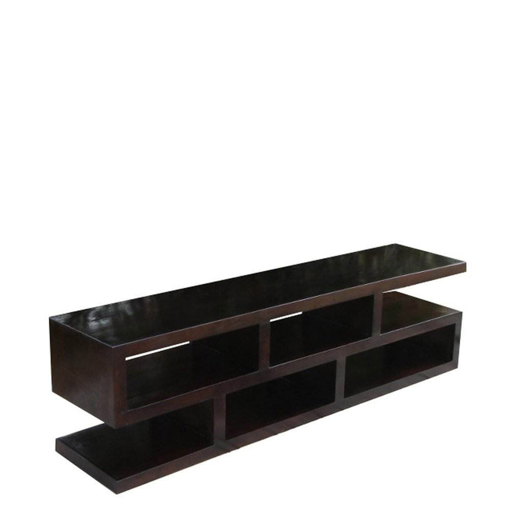 TimberTaste Sheesham Wood SLINE TV Cabinet Dark Walnut finish.