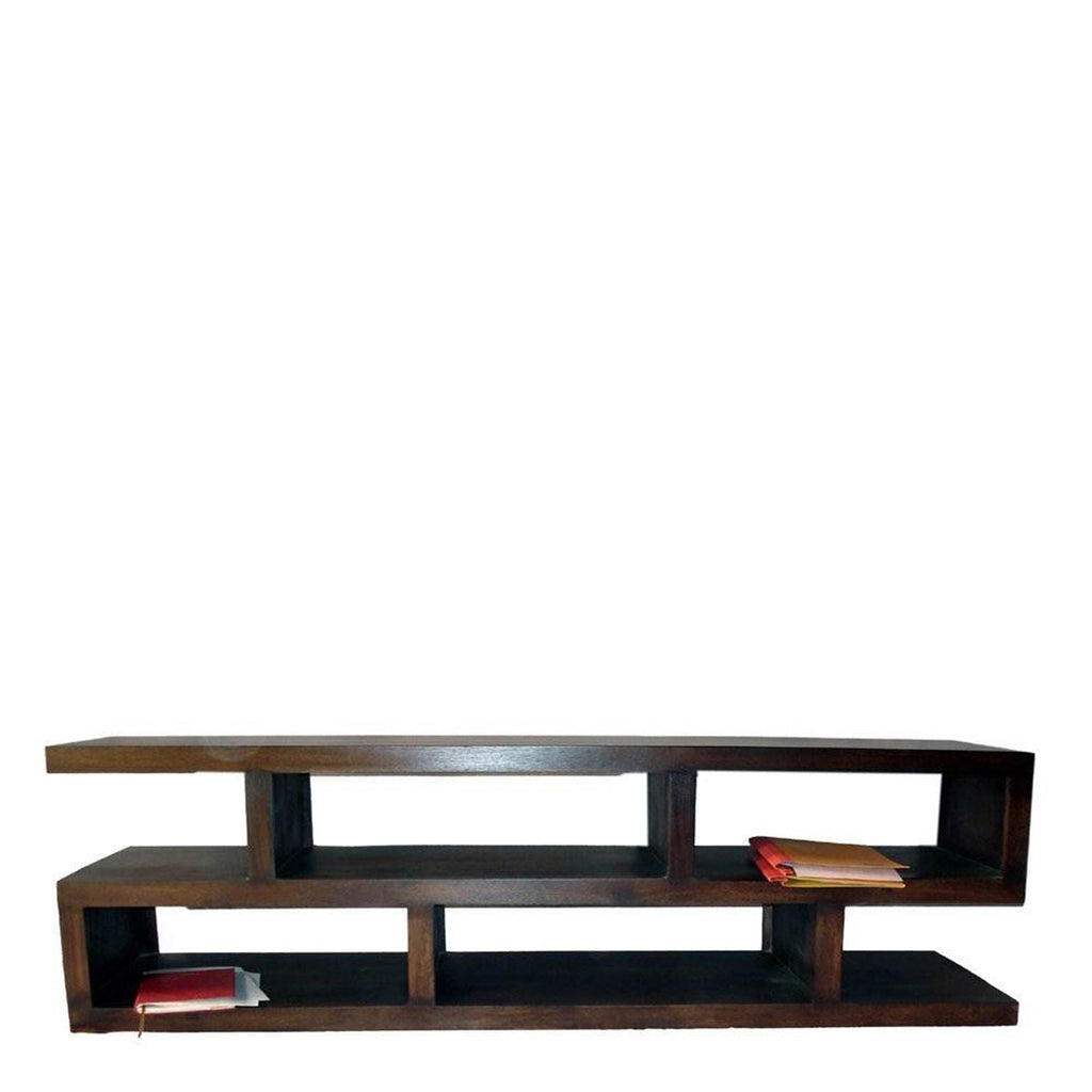 TimberTaste Sheesham Wood SLINE TV Cabinet Dark Walnut finish.