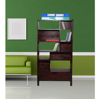 Timbertaste Sheesham Solid Wood SOHANA Dark Walnut Finish Bookcase Book Shelf Book Storage