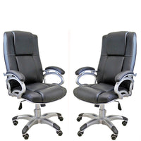 TimberTaste Pair of SOPHIA Black Directors, Executive, Boss, conference high back off.ice chair (Set of 2).