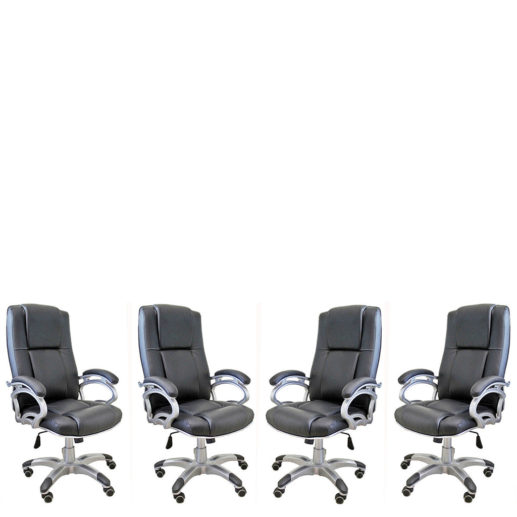 TimberTaste Daintree 04 Pieces of SOPHIA Black Directors, Executive, Boss, conference high back office chair (Set of 4).