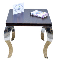 TimberTaste SSLEG Solid Wood Side Table in Natural Teek And Dark Walnut Finish, corner table, end table, Printer table, accent table, solid wood table, telephone table, fish tank stand, wooden table, sofa table, bedside table,Teek Finish.