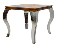 TimberTaste SSLEG Solid Wood Side Table in Natural Teek And Dark Walnut Finish, corner table, end table, Printer table, accent table, solid wood table, telephone table, fish tank stand, wooden table, sofa table, bedside table,Teek Finish.