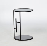 TimberTaste Marshal Side Table with Metal Frame Black Finish