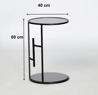 TimberTaste Marshal Side Table with Metal Frame Black Finish