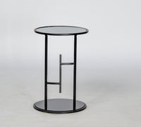 TimberTaste Marshal Side Table with Metal Frame Black Finish
