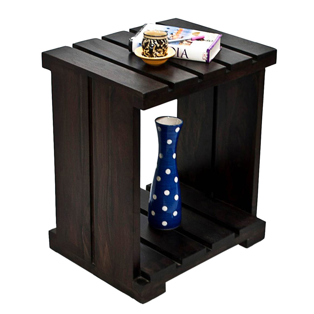 TimberTaste Sheesham Wood ULTRA Side Table Dark Walnut finish