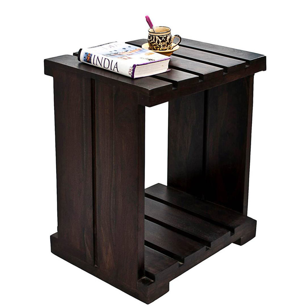 TimberTaste Sheesham Wood ULTRA Side Table Dark Walnut finish