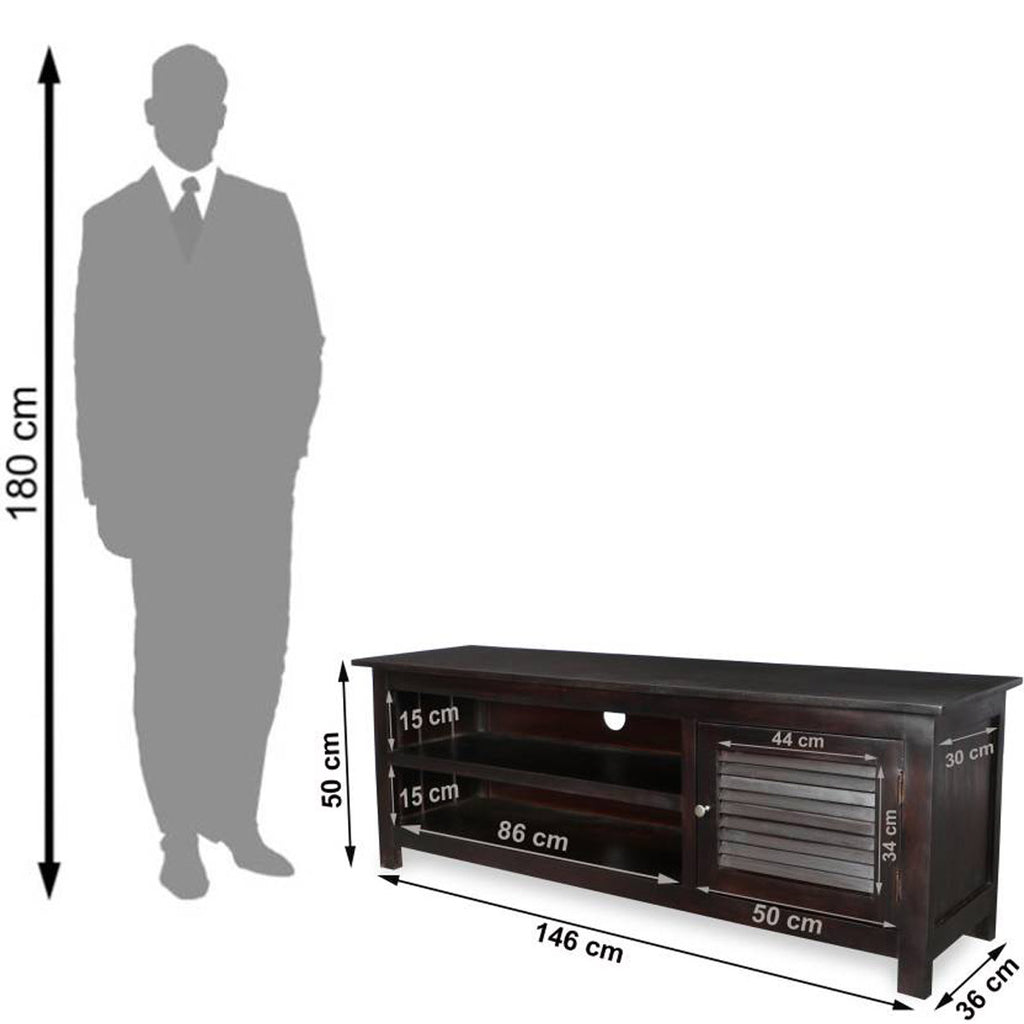 TimberTaste Sheesham Wood DYNA TV Cabinet Natural Teak Finish.