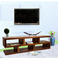 TimberTaste Sheesham Wood SLINE TV Cabinet Natural Teak finish