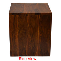 TimberTaste Sheesham Wood 2 Draw VEETO Natural Teak Finish Side End Corner Accent Table