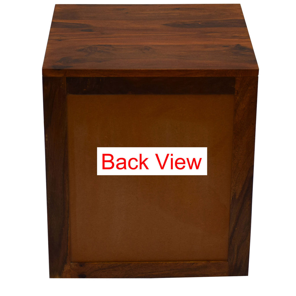 TimberTaste Sheesham Wood 2 Draw VEETO Natural Teak Finish Side End Corner Accent Table