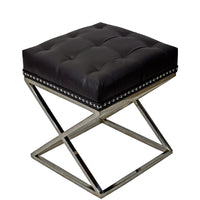 TimberTaste Pvc Vinayl Fabric Stainless Steel Stool Soft Cushioned Table.