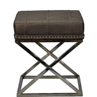 TimberTaste Pvc Vinayl Fabric Stainless Steel Stool Table Green Soft Cushioned.