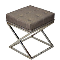TimberTaste Pvc Vinayl Fabric Stainless Steel Stool Table Green Soft Cushioned.