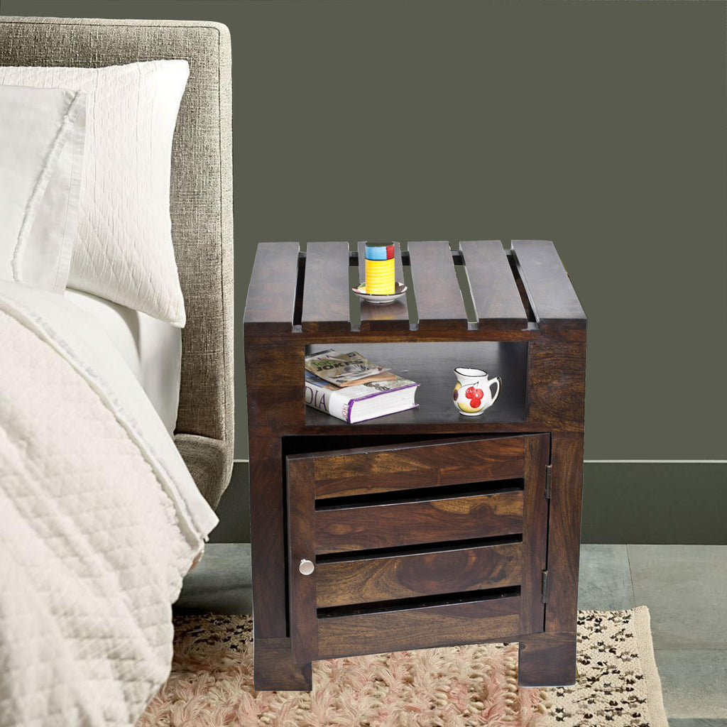 Daintree Sheesham Wood PLANKO Side Table Dark Walnut finish