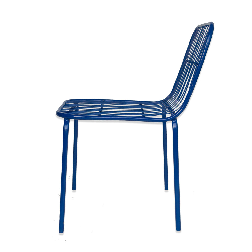 TimberTaste karla metal Chair Blue Finish