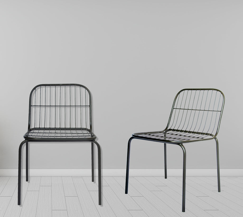 TimberTaste karla metal Chair Grey Finish