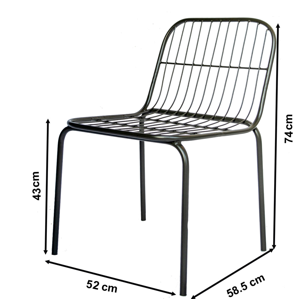 TimberTaste karla metal Chair Grey Finish