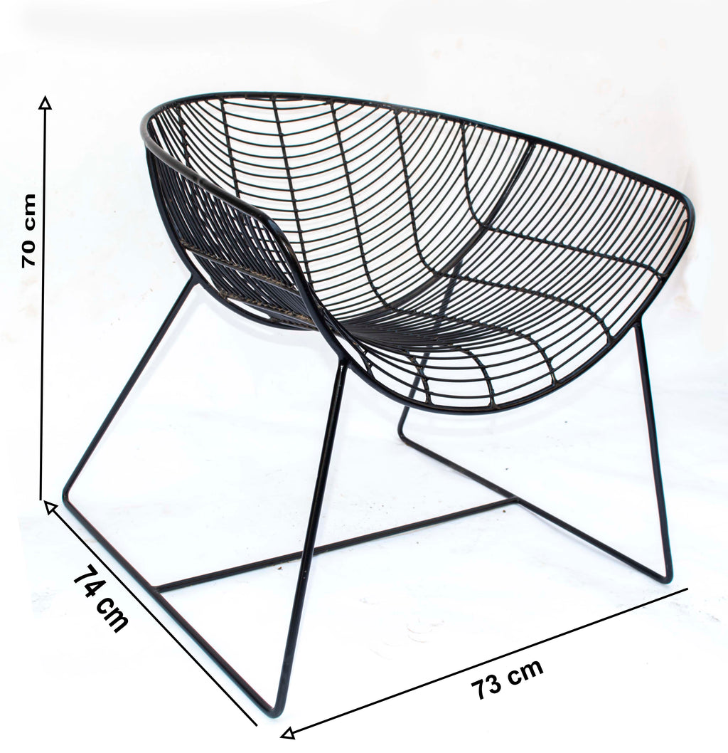 TimberTaste Metal Outdoor Garden  Chair  Black Finish