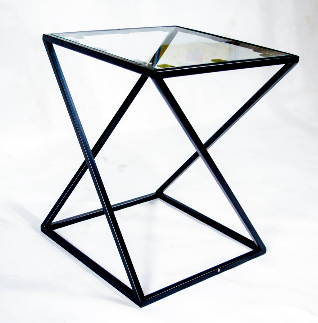 TimberTaste Metal Black Finish End Side Table Corner Table