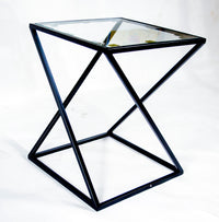 TimberTaste Metal Black Finish End Side Table Corner Table